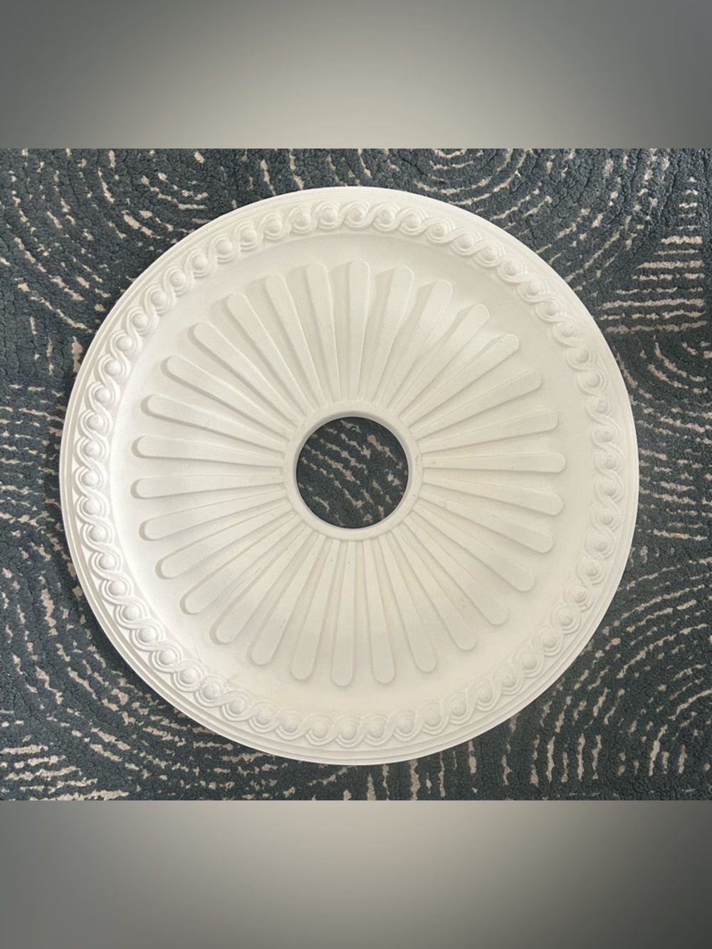 Classic White Decorative Ceiling Medallion - Elegant Home Dining Accent 19.5”